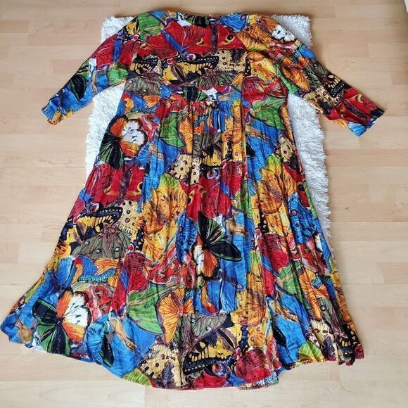 We Be Bop Women's Midi Dress Embellished Size 1X Lagenlook Art To Wear - Picture 10 of 10